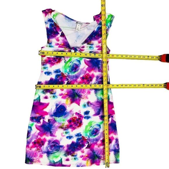 Ciao Bella Saint Tropez Dress Bright Abstract Floral Pull On Sleeveless - Picture 9 of 11